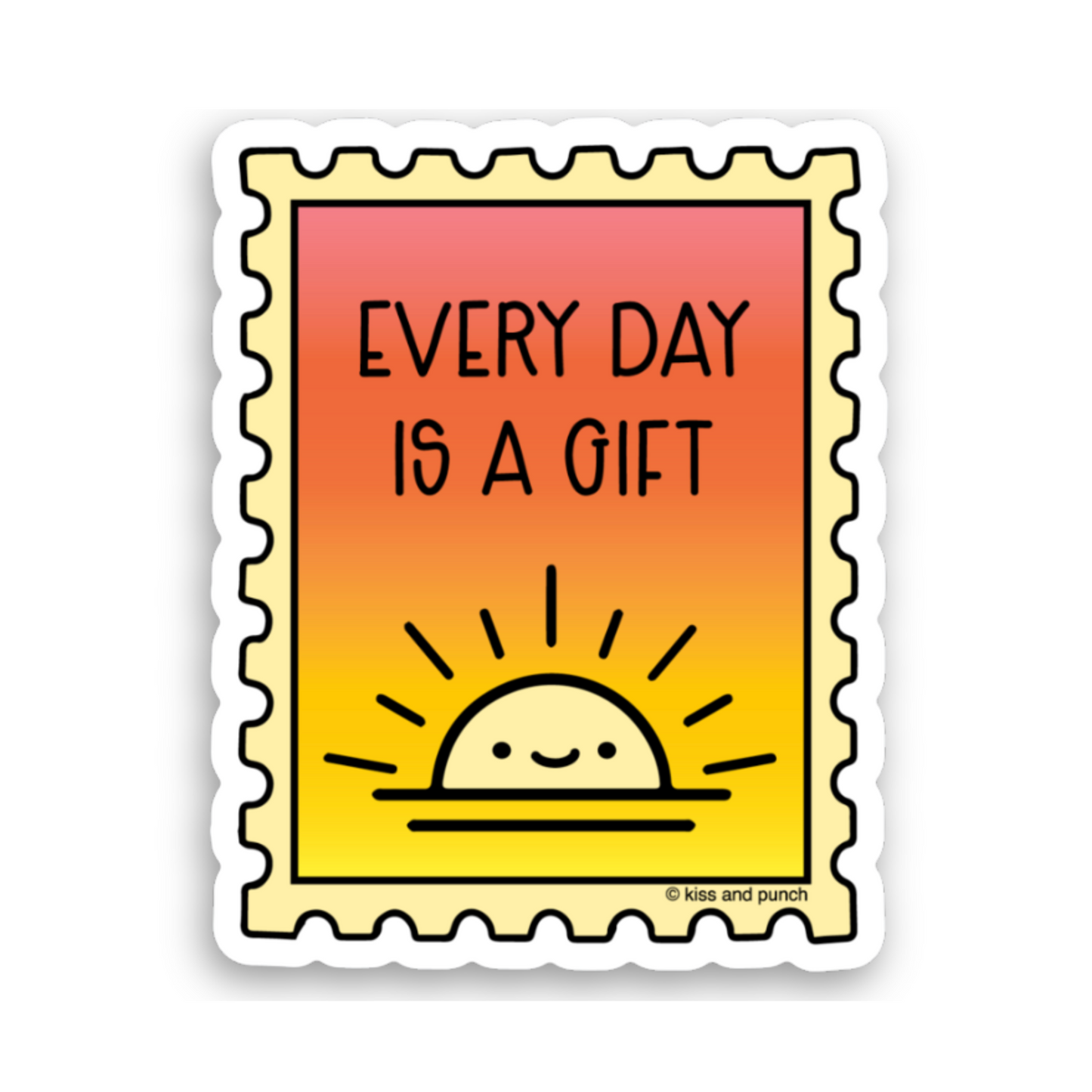Cute Every Day is a Gift Sunrise 4 Inch Diecut Vinyl Magnet