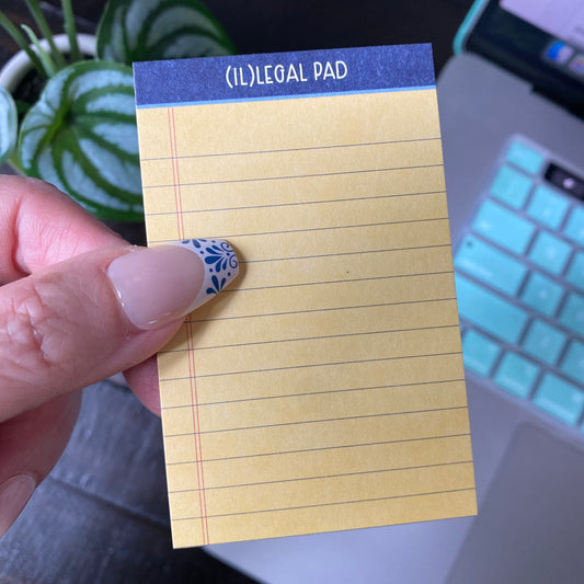 NEW! Mini Notecard Set of 60 - Illegal Pad Flat Cards - Lunch Notes - Mini Cards - Enclosure cards