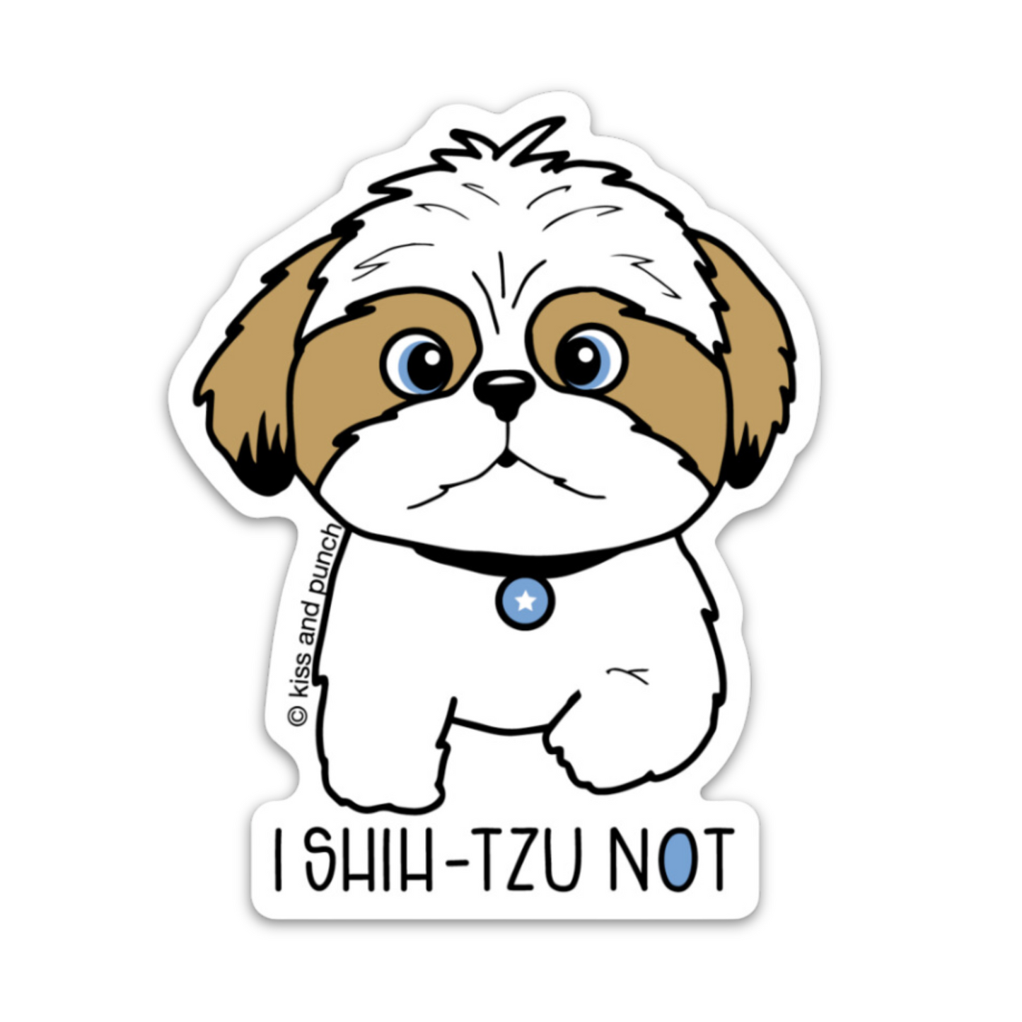 3 Inch Punny Shih Tzu Dog Puppy Matte Vinyl Sticker