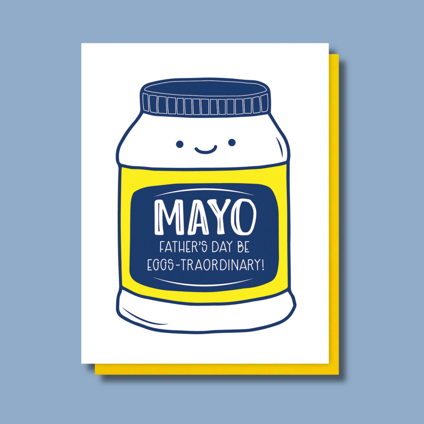 Funny Father's Day Letterpress Card | Mayo and Egg Pun | Dad Jokes | kiss and punch