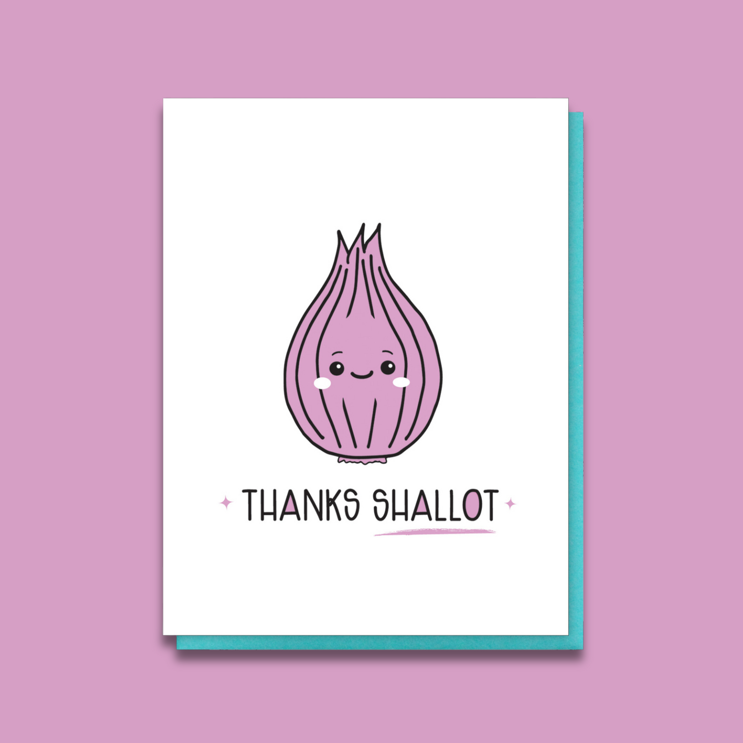 NEW! Thanks Shallot | Foodie Pun Thanks | Thank You Letterpress Card | kiss and punch