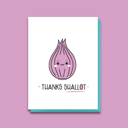 NEW! Thanks Shallot | Foodie Pun Thanks | Thank You Letterpress Card | kiss and punch