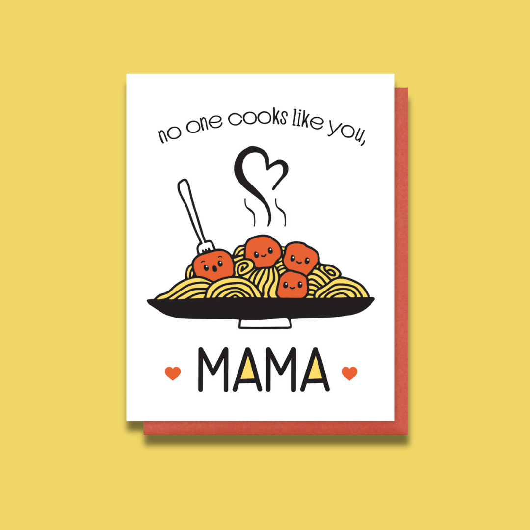 Mother's Day Letterpress Card | No One Cooks Like You Mama | kiss and punch - Kiss and Punch