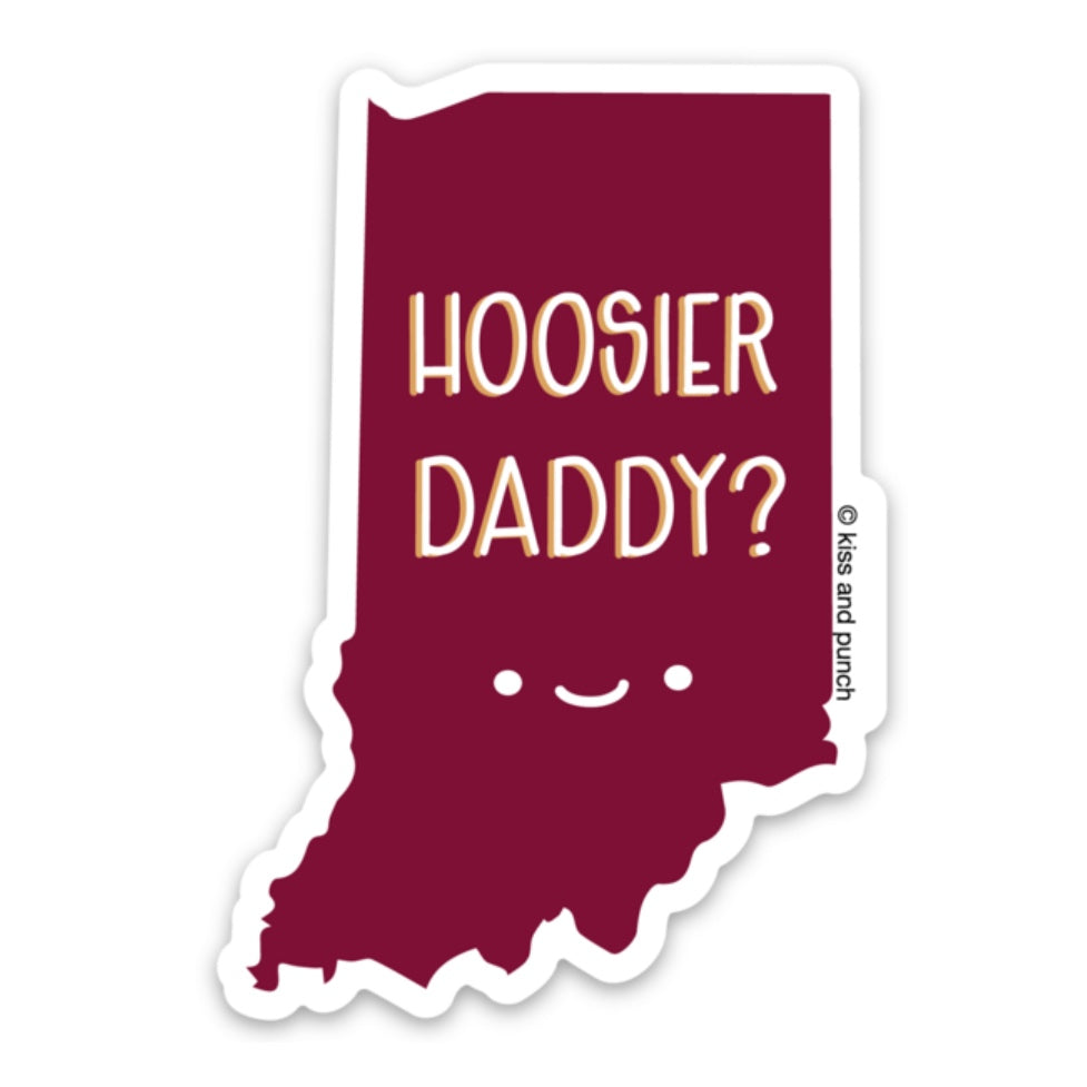 Funny Indiana Hoosier Daddy 3 Inch Diecut Vinyl Sticker