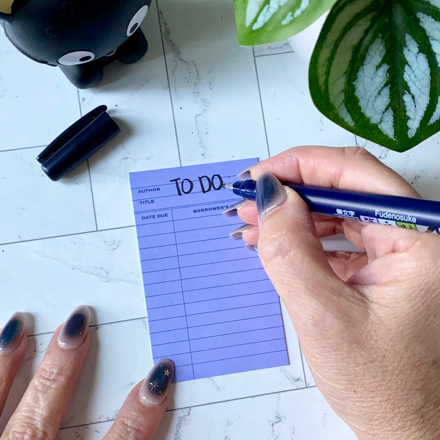 Mini Notecard Set of 60 - Purple Library Flat Cards - Lunch Notes - Mini Cards - Enclosure cards