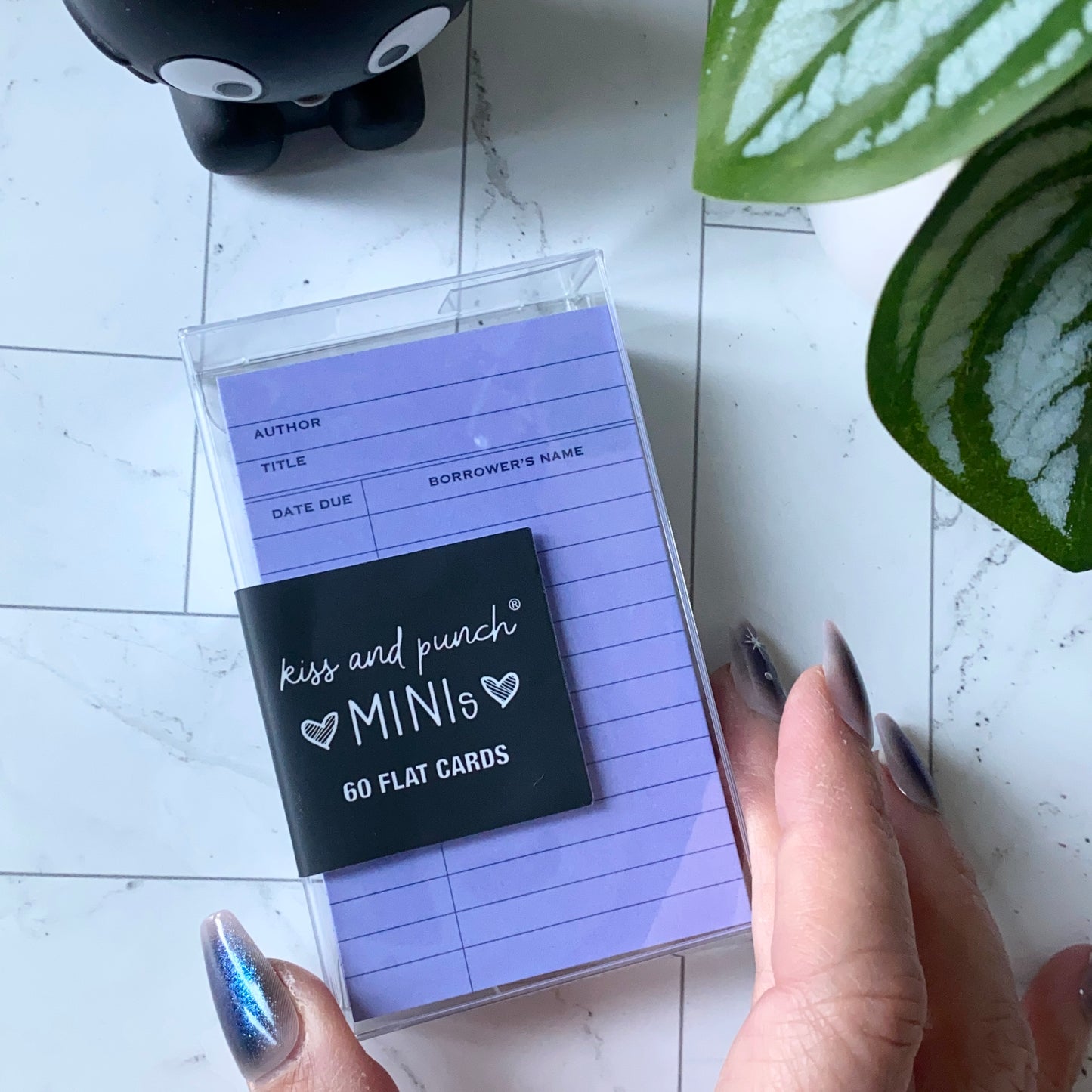 Mini Notecard Set of 60 - Purple Library Flat Cards - Lunch Notes - Mini Cards - Enclosure cards