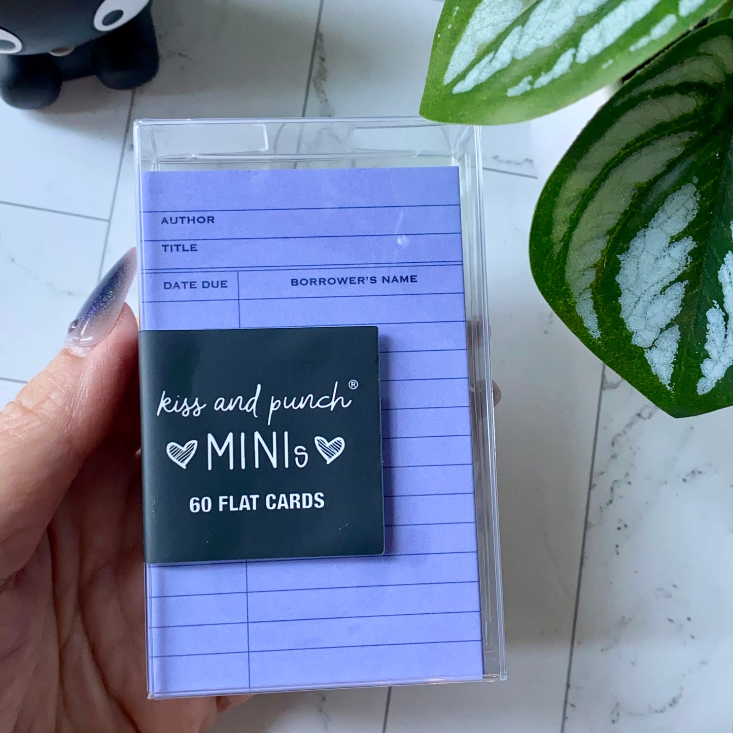 Mini Notecard Set of 60 - Purple Library Flat Cards - Lunch Notes - Mini Cards - Enclosure cards
