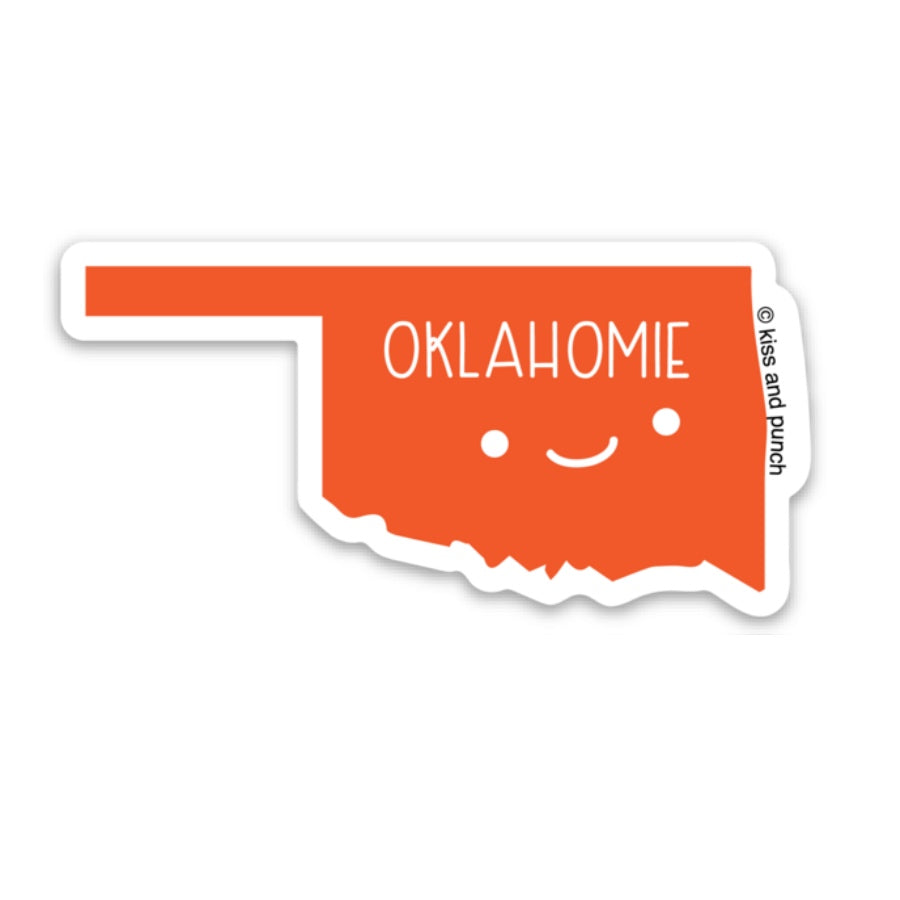 Funny 3 Inch Orange Oklahomie State of Oklahoma Diecut Vinyl Sticker