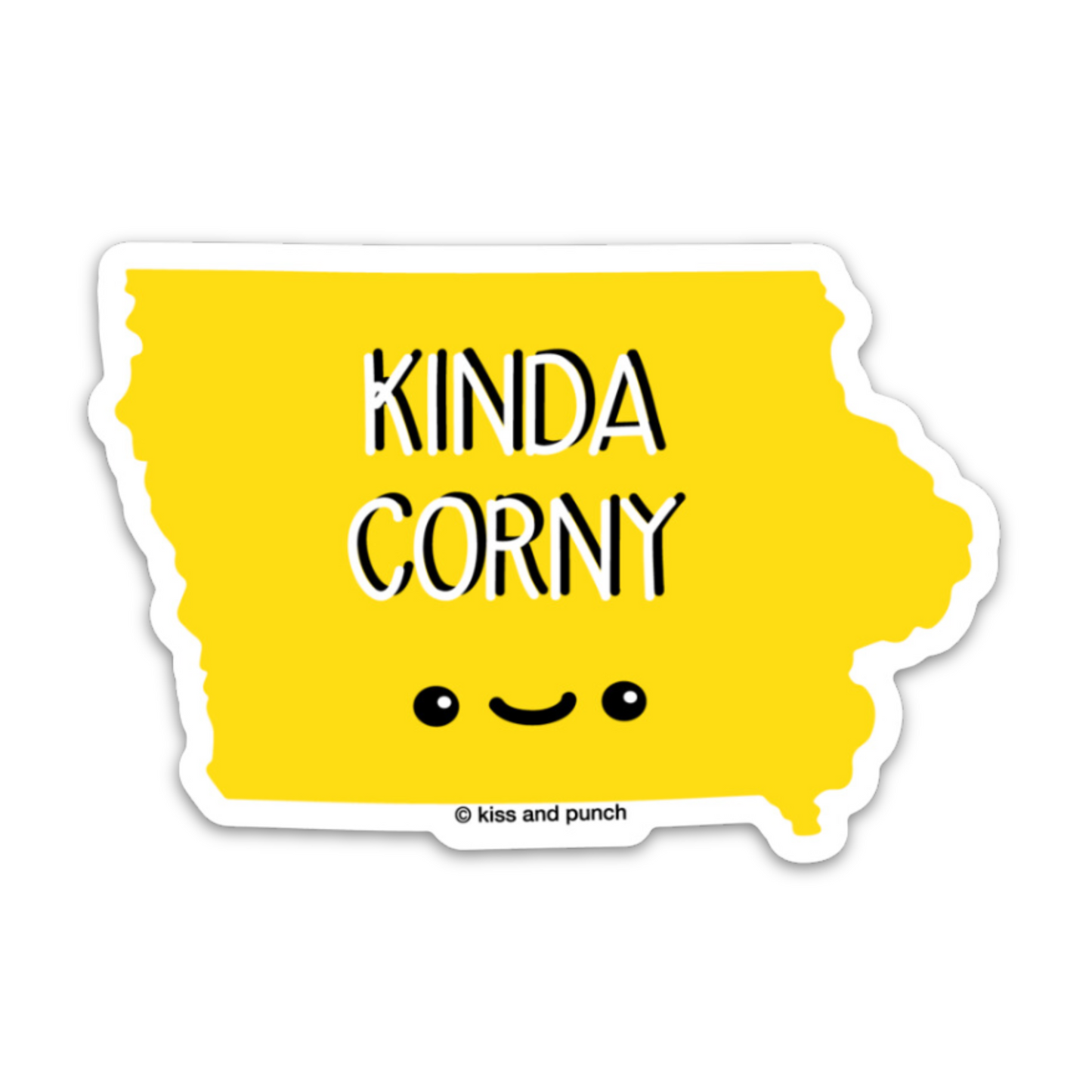 Funny Iowa Kinda Corny 3 Inch Diecut Vinyl Sticker