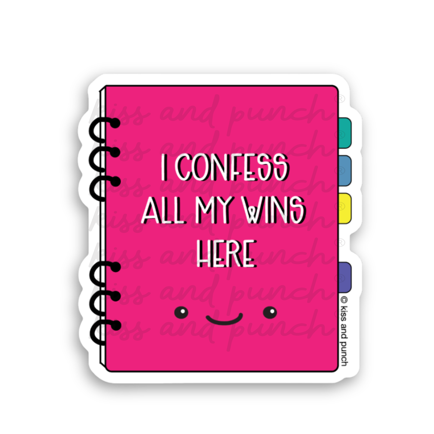 NEW! Funny Confess All My Wins Journal Planner Diecut Vinyl Sticker