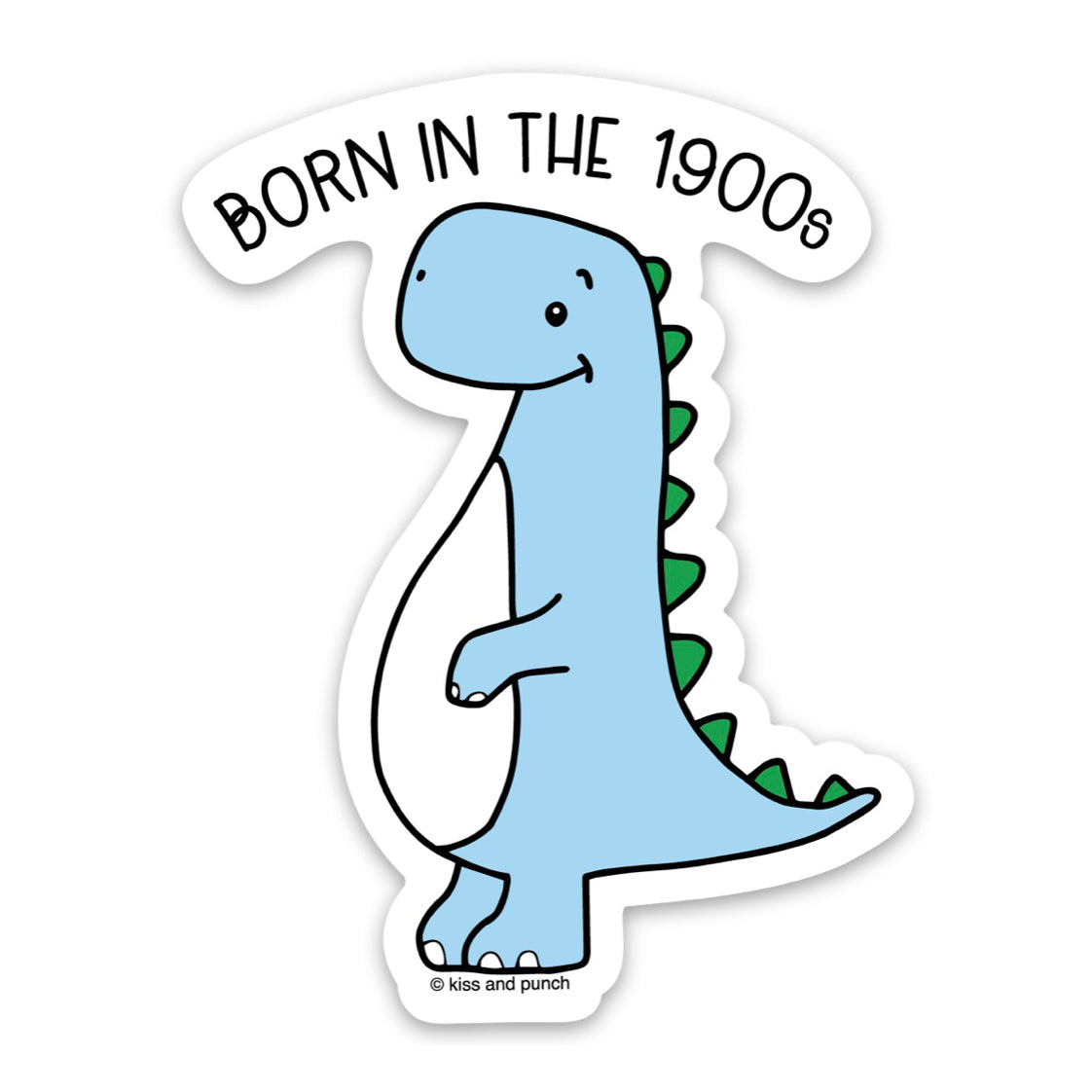 3 Inch Born in the 1900s Dinosaur Matte Vinyl Sticker