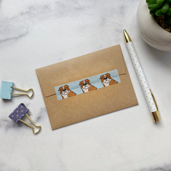 Cute Bulldog Washi Tape - Planner Flair - Bullet Journal Decoration - Paper Tape
