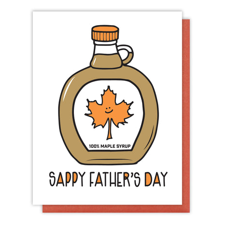 Funny Father's Day Letterpress Card | Sappy Dad | Maple Syrup | kiss and punch