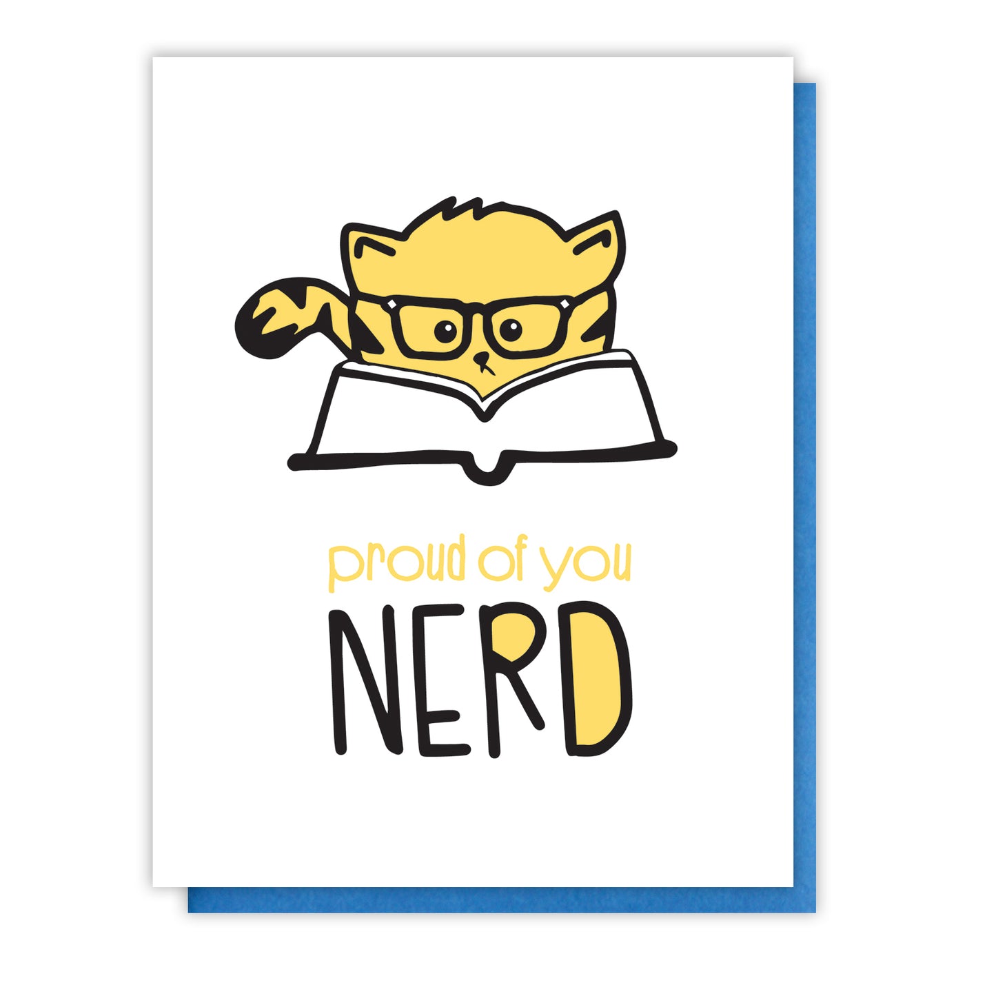 Funny Graduation Letterpress Card | New Job | Cat Nerd | Law School | MBA | Bar Exam - Kiss and Punch