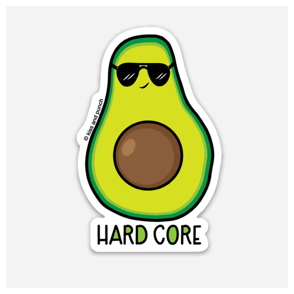 3 Inch Punny Hard Core Avocado Matte Vinyl Sticker – Kiss and Punch