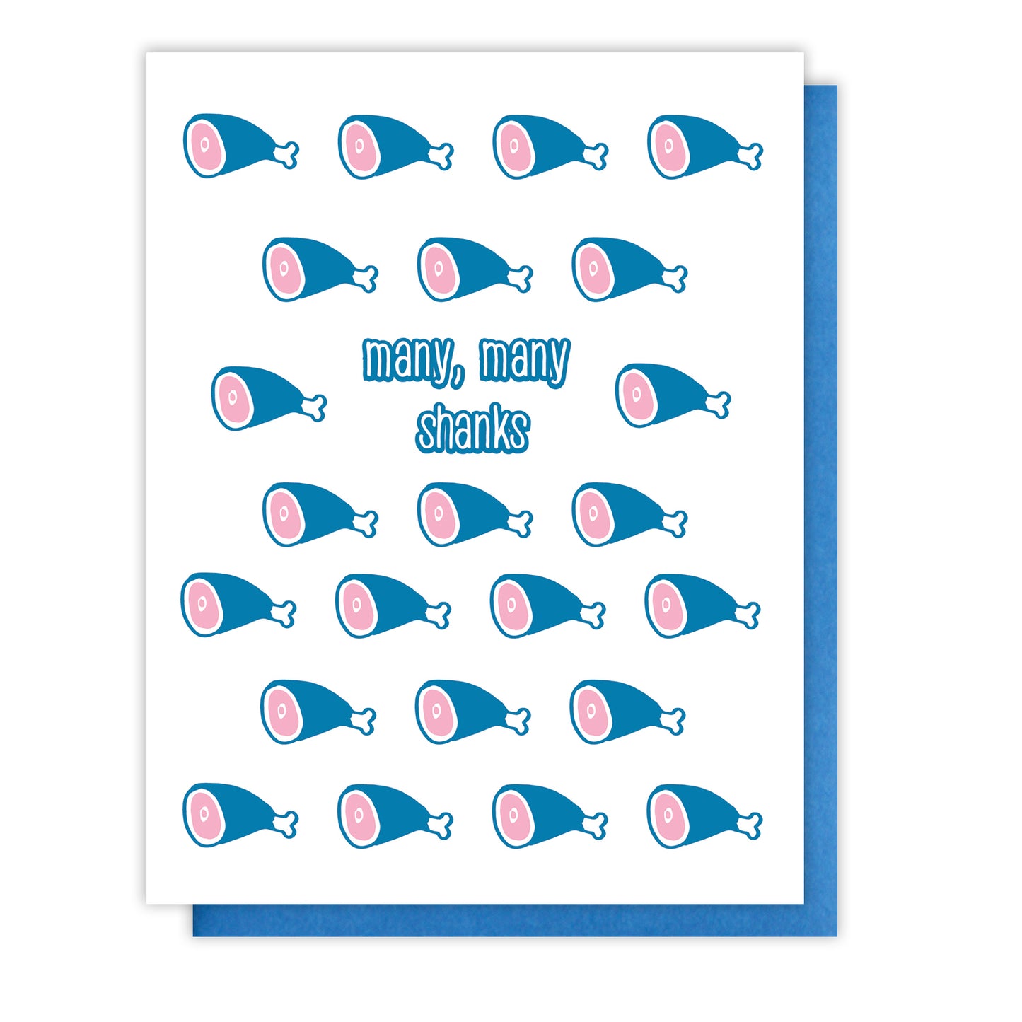 Many Shanks Foodie Ham | Funny Thank You Pun Letterpress Card | kiss and punch - Kiss and Punch