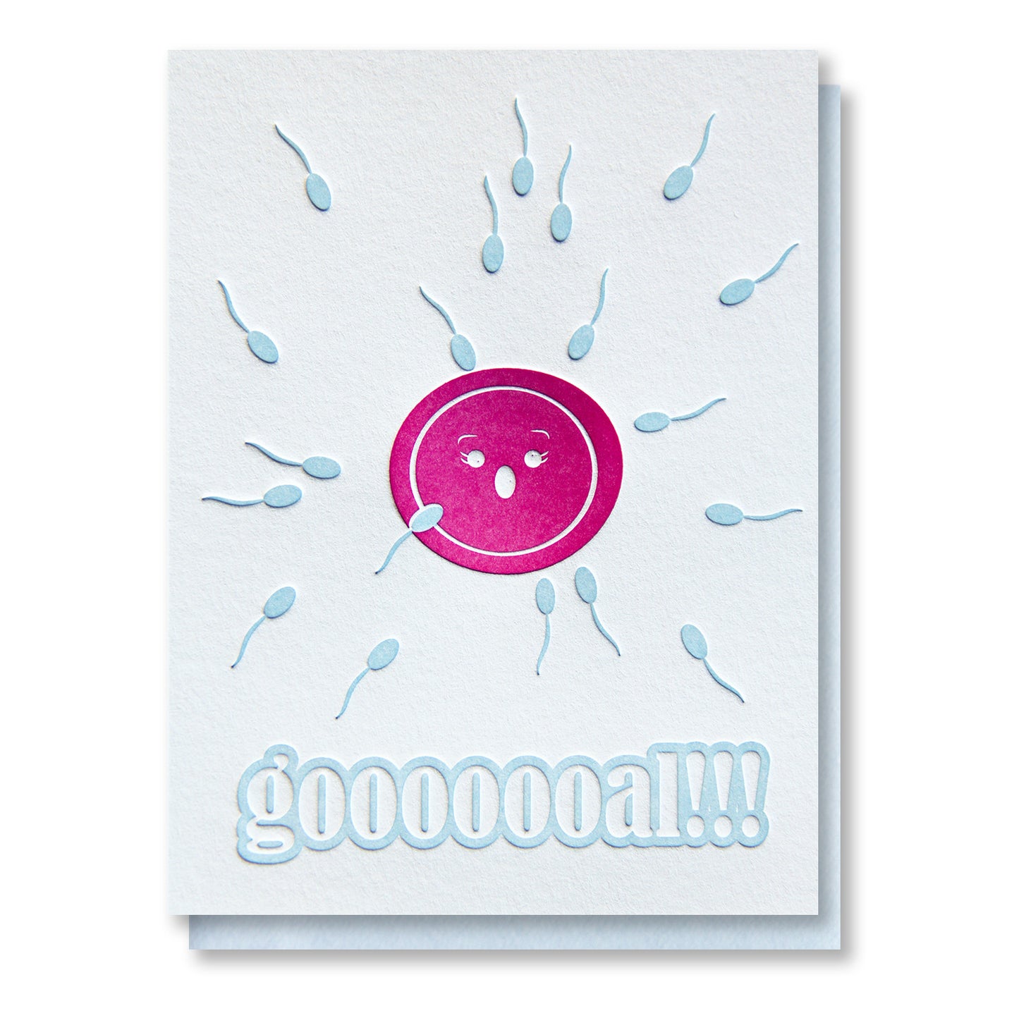 Funny Baby Expecting or Baby Shower Letterpress Card | Sperm Egg | Gooooal | kiss and punch - Kiss and Punch