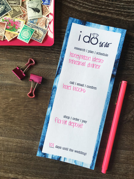 I Do To Do Wedding Weekly Planning Notepad | Bridal Engagement Gift | 50 Sheets | kiss and punch - Kiss and Punch