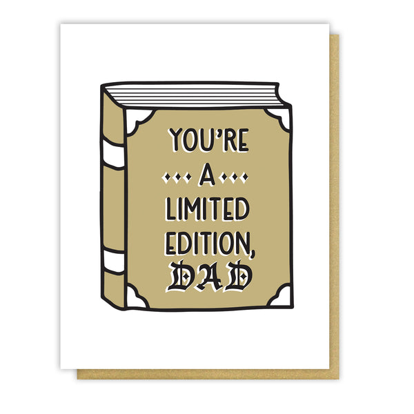 NEW! Father's Day Letterpress Card | Book Dad | You're a Limited Edition | kiss and punch - Kiss and Punch