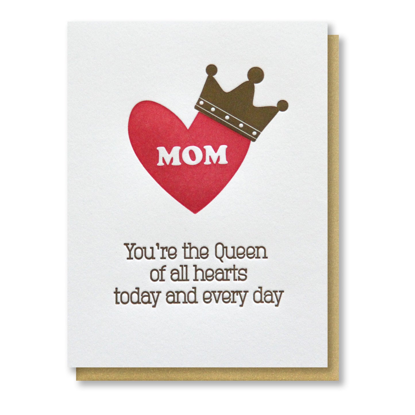 Queen Mom Birthday Mother's Day Letterpress Card | kiss and punch - Kiss and Punch