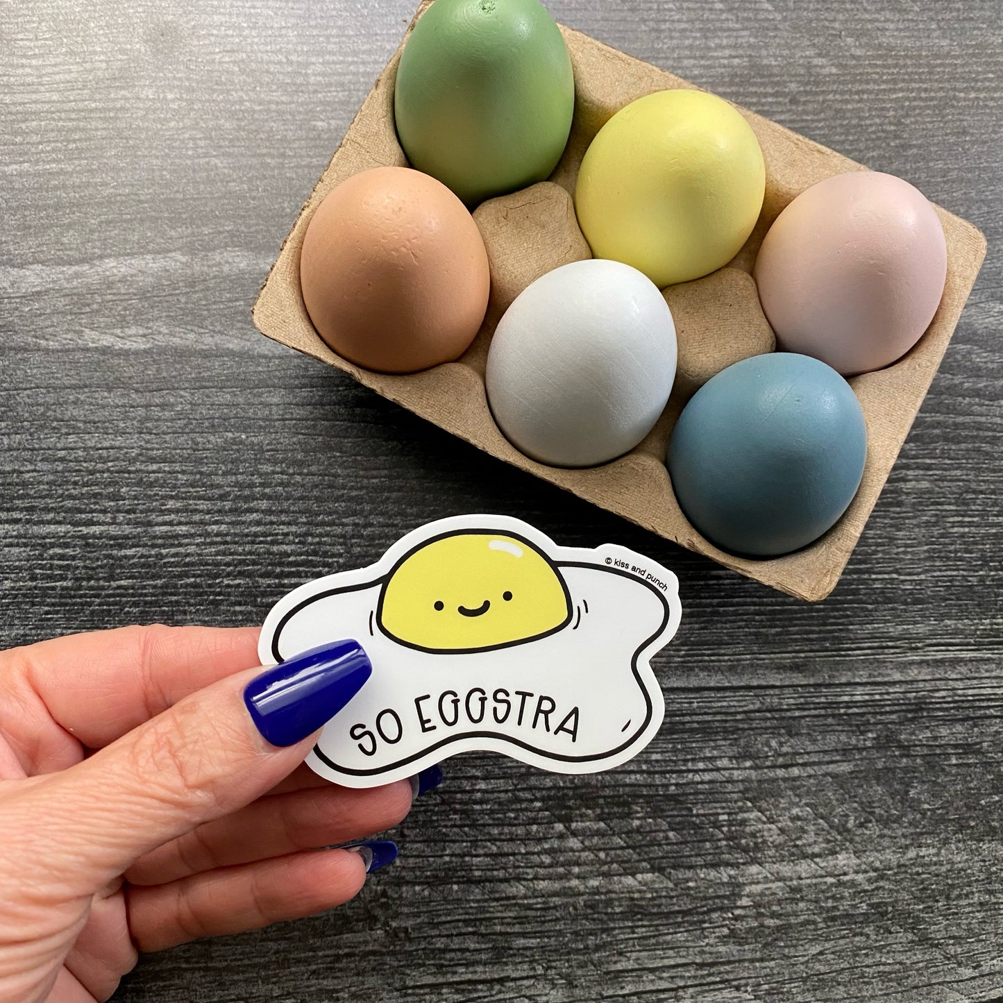 3 Inch Punny So Eggstra Fried Egg Diecut Vinyl Sticker