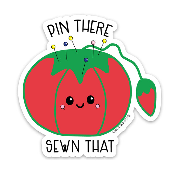 3 Inch Cute Tomato Pin Cushion Matte Vinyl Sticker