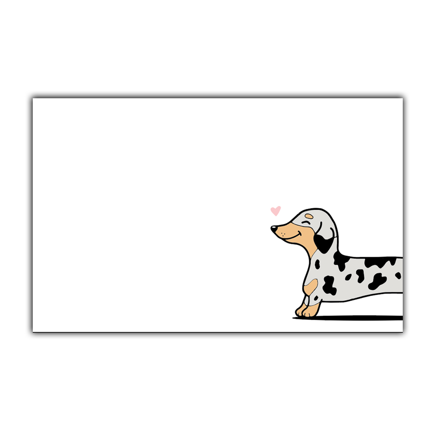 Mini Notecard Set of 60 - Wiener Dog Spotted Dachshund Flat Cards - Lunch Notes - Mini Cards - Enclosure cards