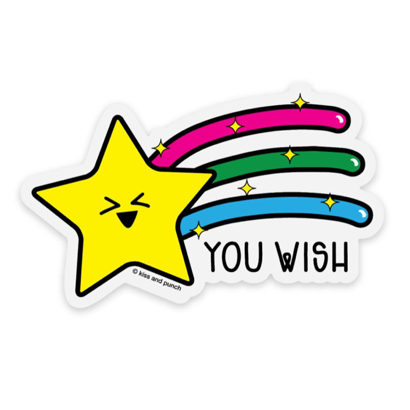 CLEAR 3 Inch You Wish Shooting Star Vinyl Sticker
