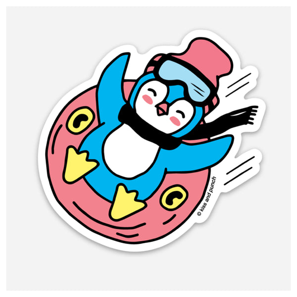 3 Inch Tubing Blue Penguin Matte Vinyl Sticker