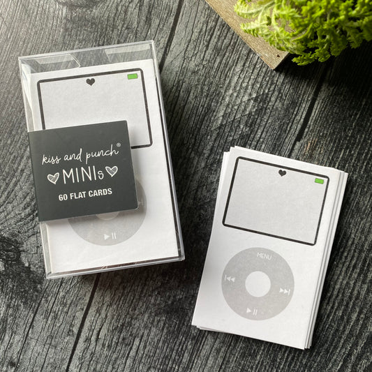 NEW! 60 iParody iPod Minis™ - Flat Notecard Set - Junk Journal Fun - Love or Lunch Notes - Pocket Reminders - Enclosure Cards - Kiss and Punch