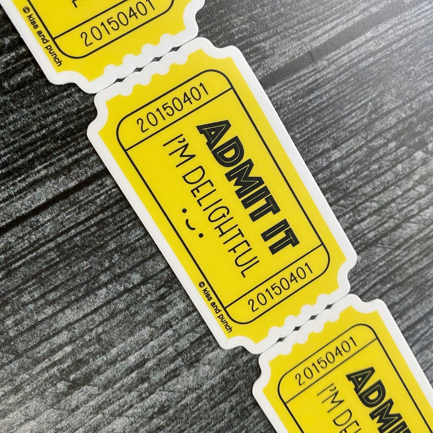 2 Inch Funny Admit It I'm Delightful Ticket Diecut Vinyl Sticker