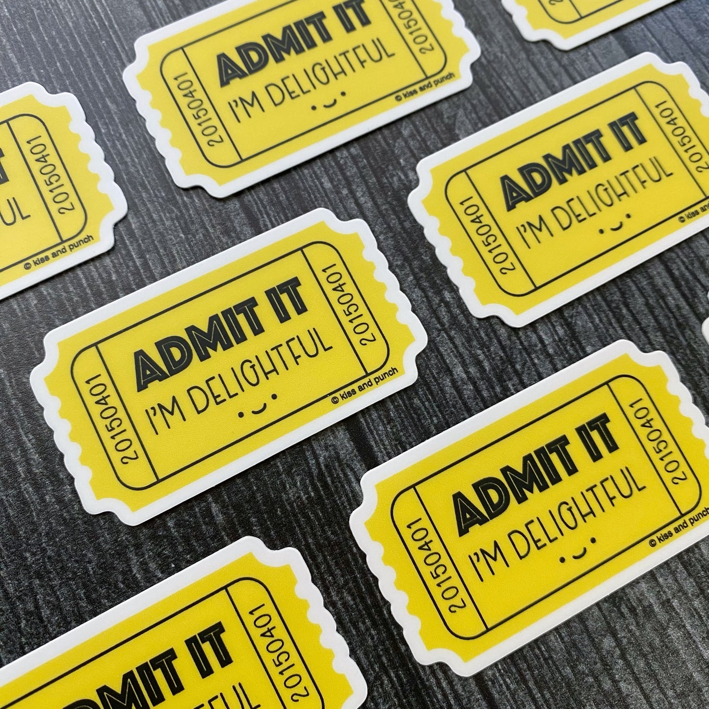 2 Inch Funny Admit It I'm Delightful Ticket Diecut Vinyl Sticker