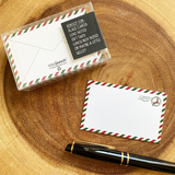 NEW! Mini Notecard Set of 60 - Christmas Airmail Flat Cards - Lunch Notes - Mini Cards - Enclosure cards