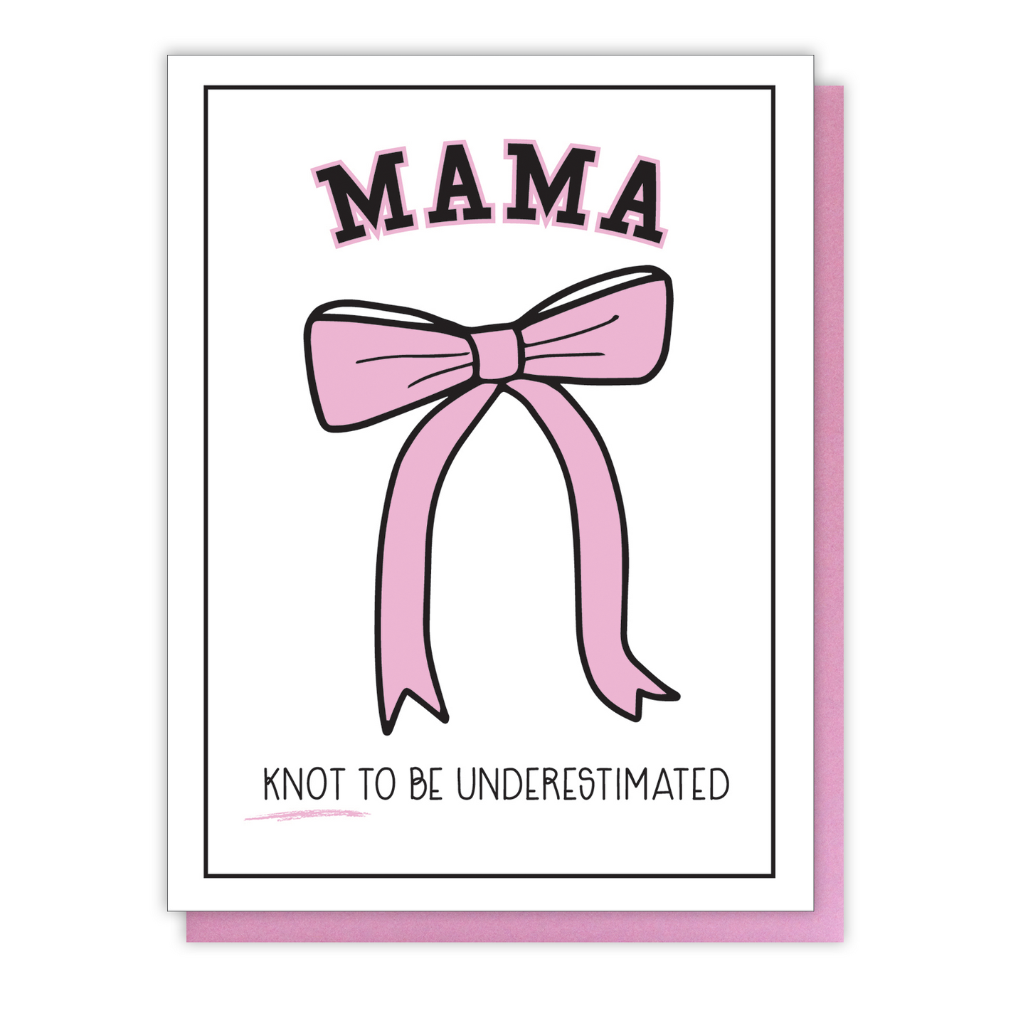 Cute Coquette Pink Bow Mother's Day Letterpress Card | kiss and punch