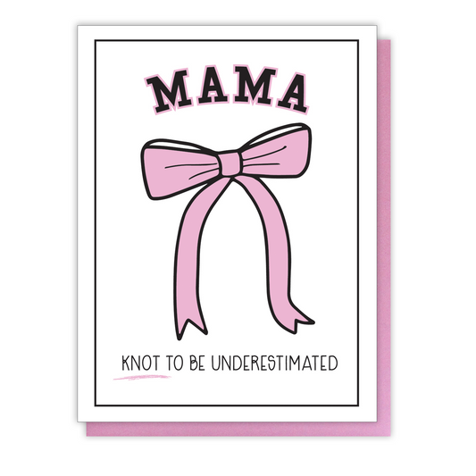 Cute Coquette Pink Bow Mother's Day Letterpress Card | kiss and punch