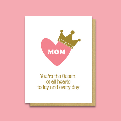 Queen Mom Birthday Mother's Day Letterpress Card | kiss and punch - Kiss and Punch