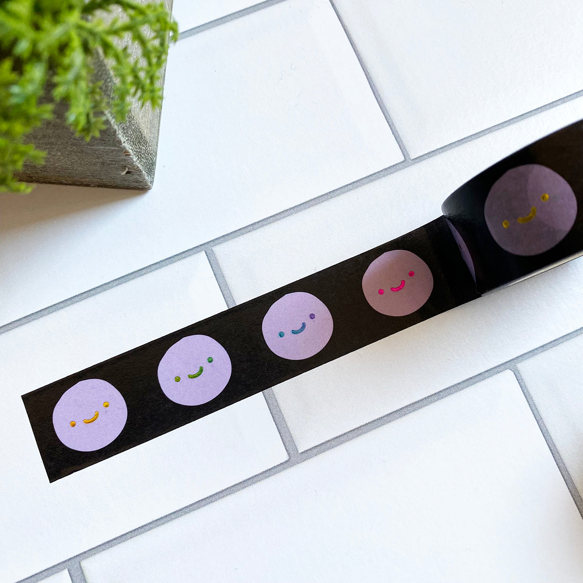 Cute Rainbow Foil Face Washi Tape - Planner Flair - Bullet Journal Decoration - Paper Tape