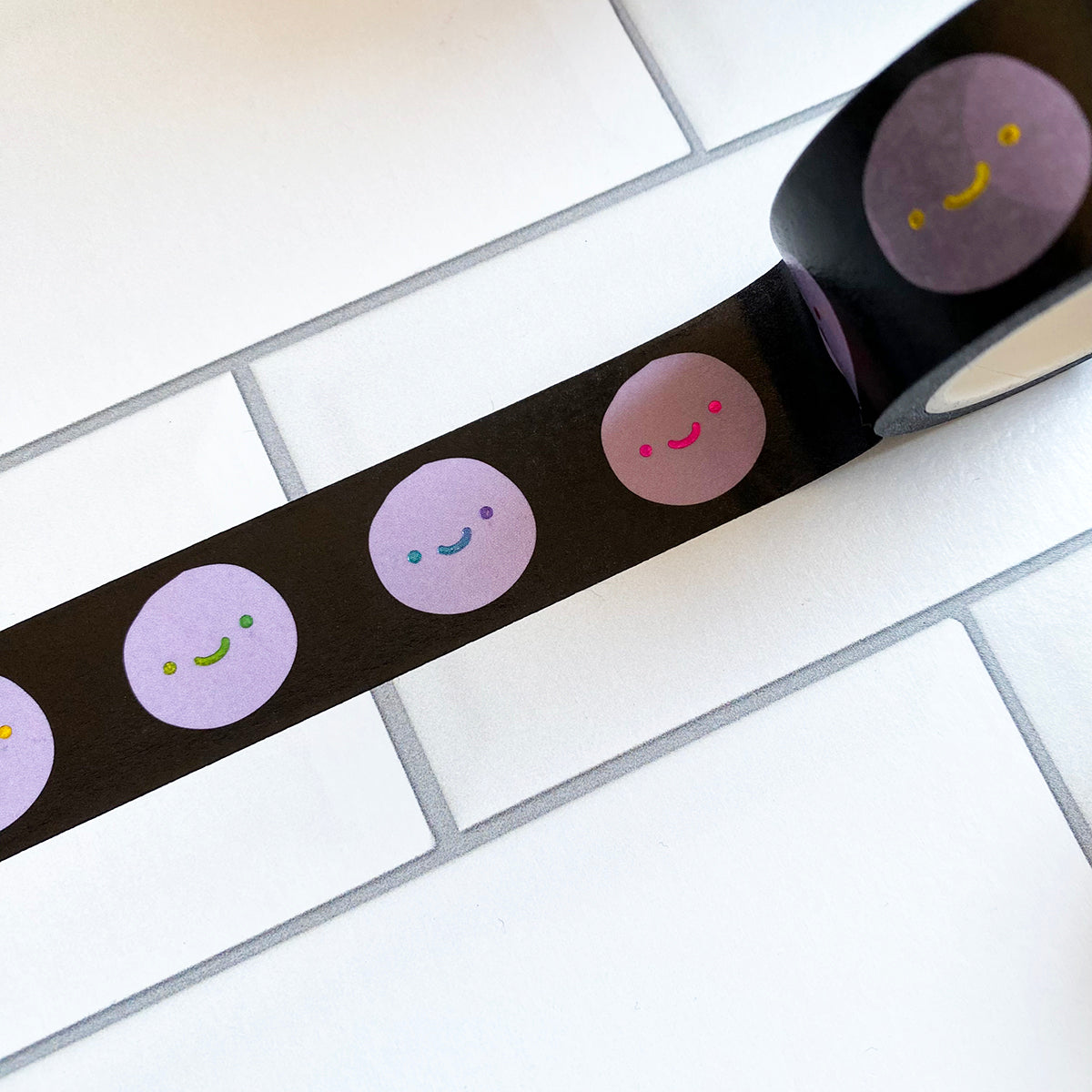 Cute Rainbow Foil Face Washi Tape - Planner Flair - Bullet Journal Decoration - Paper Tape
