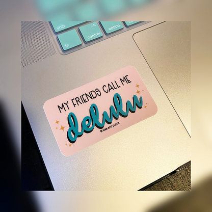 NEW! Funny Delulu 3 Inch Diecut Vinyl Sticker