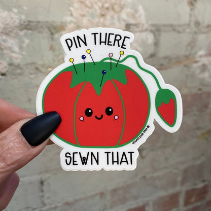 3 Inch Cute Tomato Pin Cushion Matte Vinyl Sticker