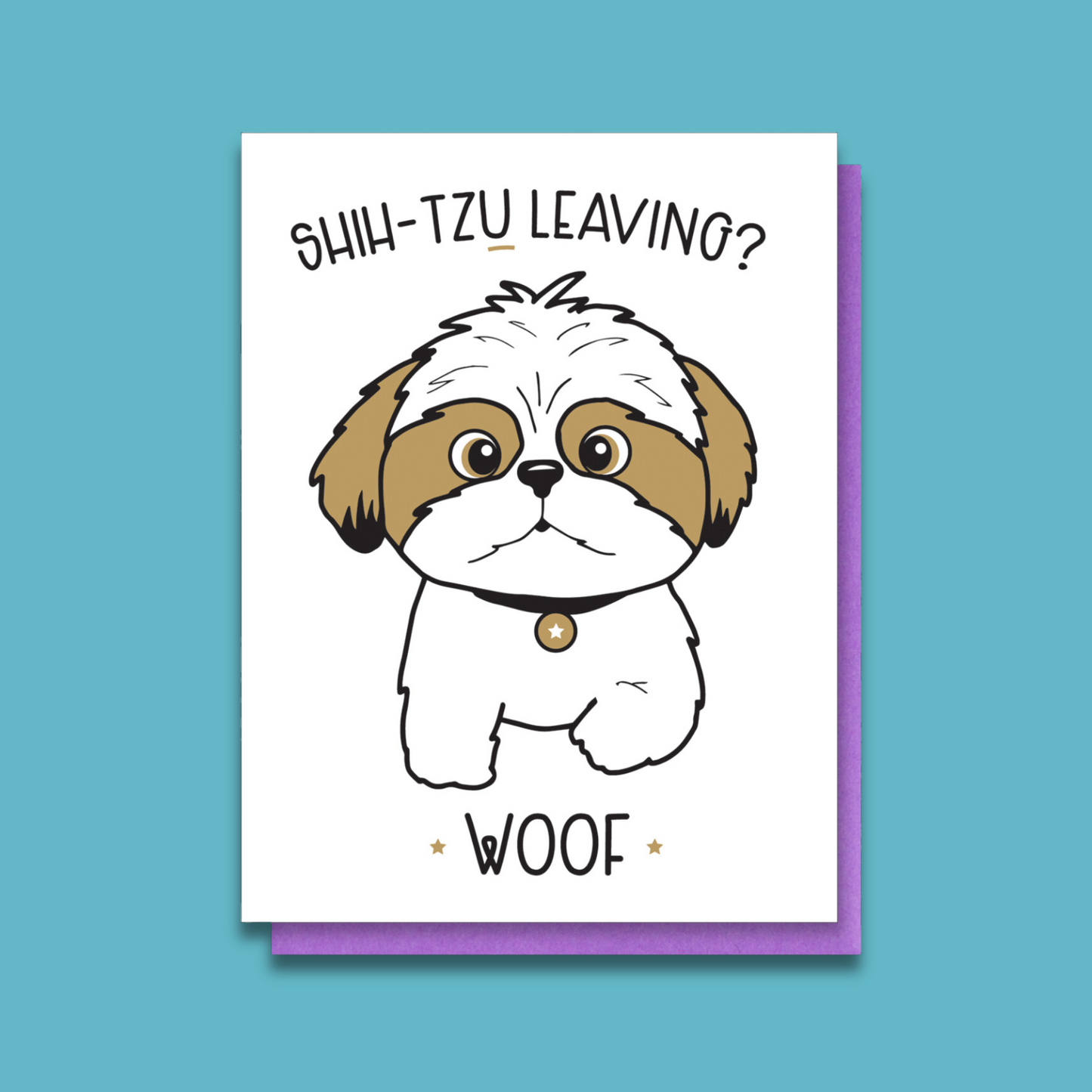 NEW! Funny Goodbye Moving Letterpress Card | Shih-Tzu Leaving | Retirement New Job