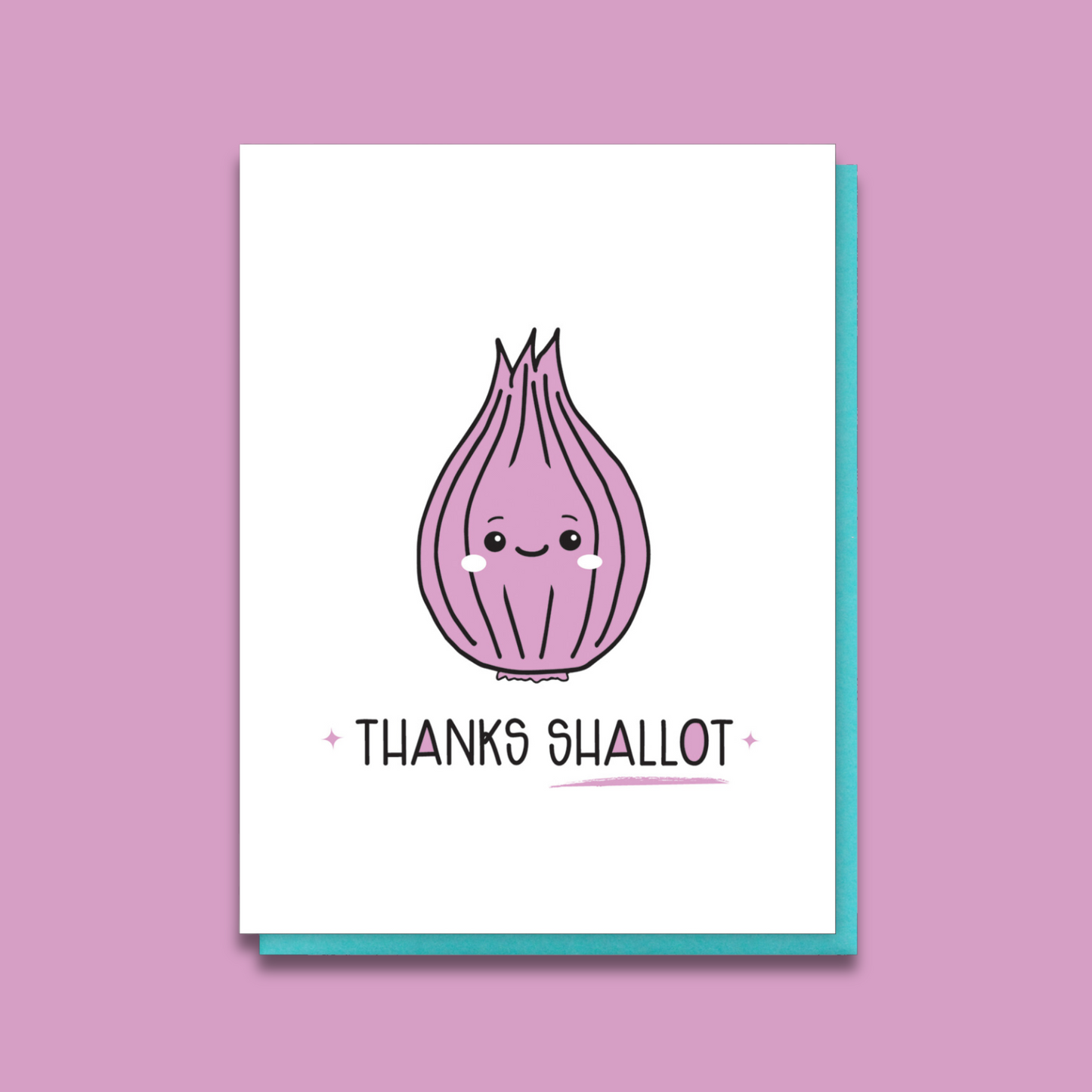 Thanks Shallot | Foodie Pun Thanks | Thank You Letterpress Card | kiss and punch