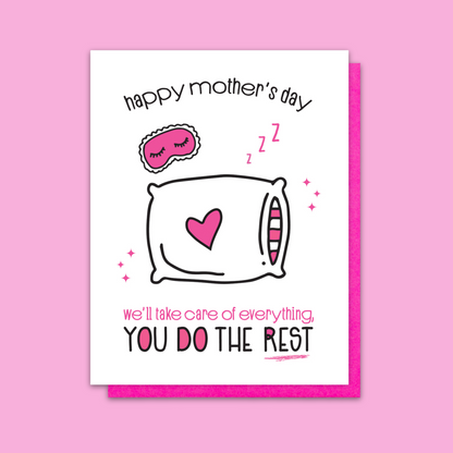 Funny Mother's Day Letterpress Card | Nap for Mom | kiss and punch