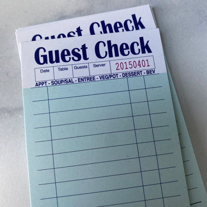 NEW! 60 Guest Check Minis™ - Flat Notecard Set - Junk Journal Fun - Love or Lunch Notes - Pocket Reminders - Enclosure Cards - Kiss and Punch