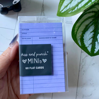 Mini Notecard Set of 60 - Purple Library Flat Cards - Lunch Notes - Mini Cards - Enclosure cards