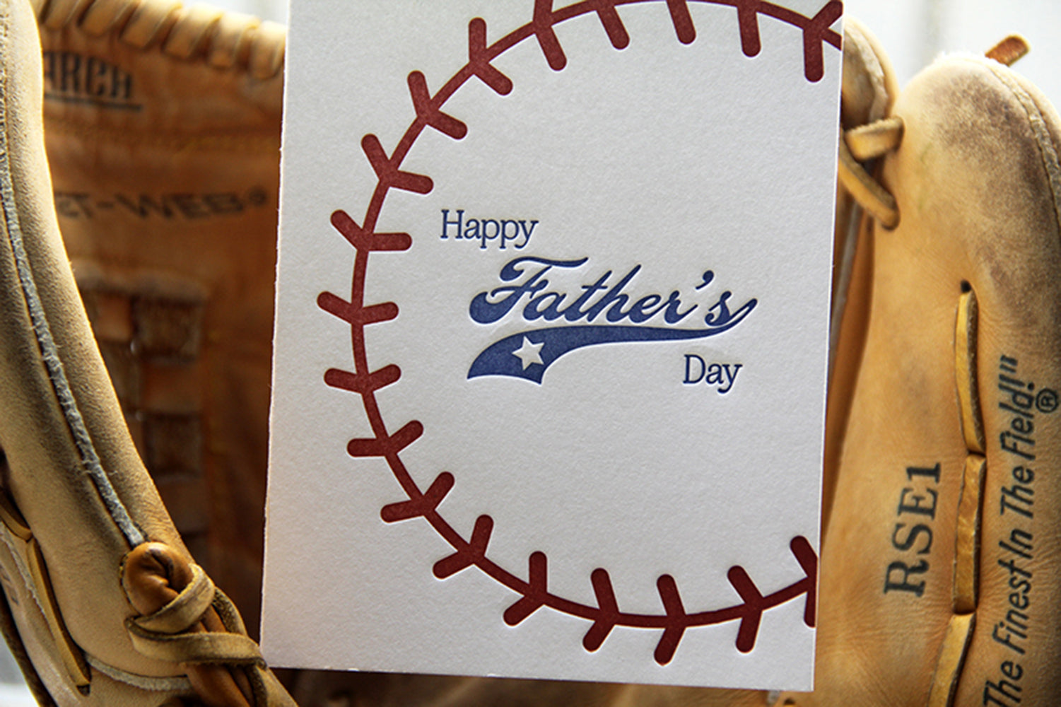 Baseball Dad | Happy Father's Day Letterpress Card - Kiss and Punch