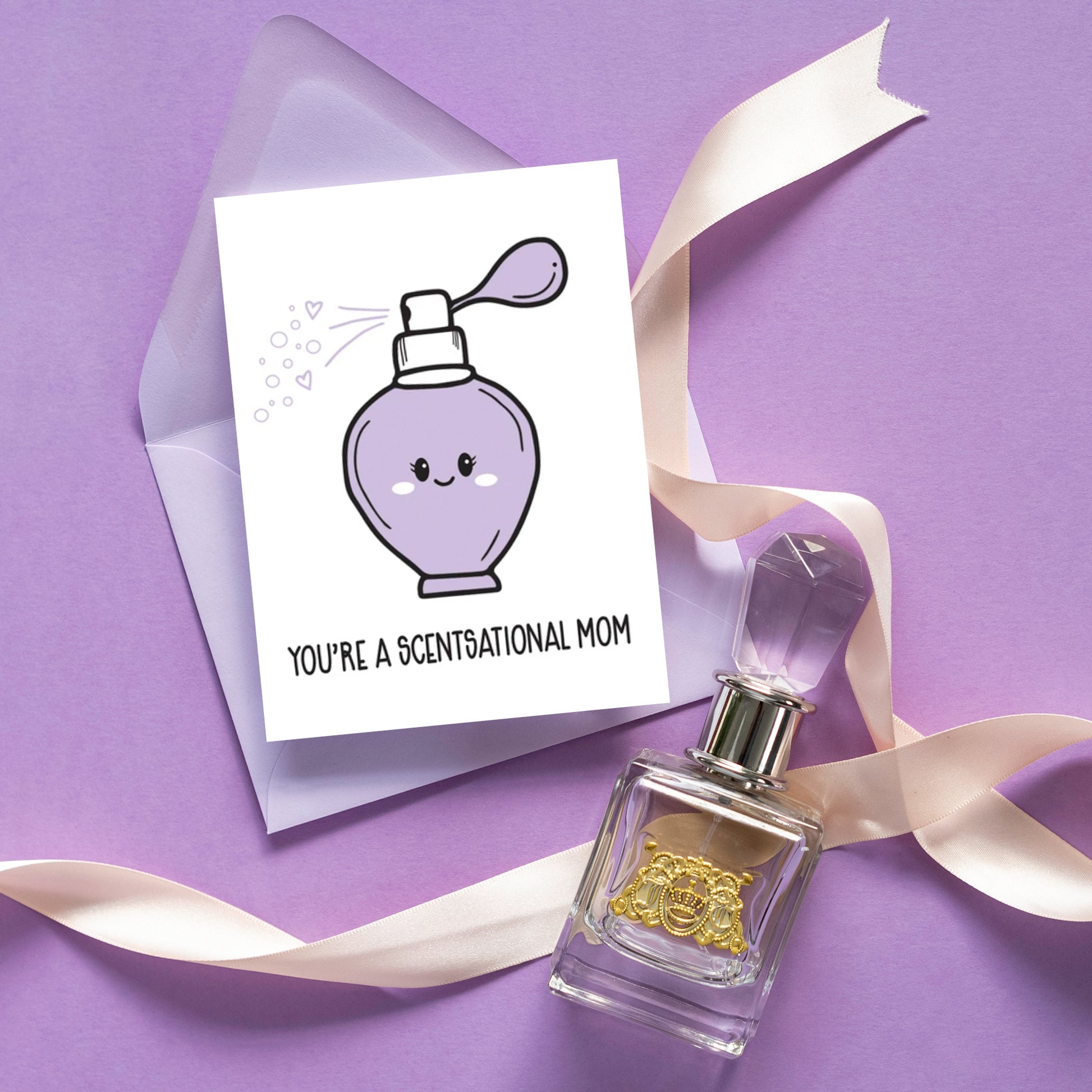 Punny Perfume Mother's Day Letterpress Card | Spray Bottle | kiss and punch - Kiss and Punch