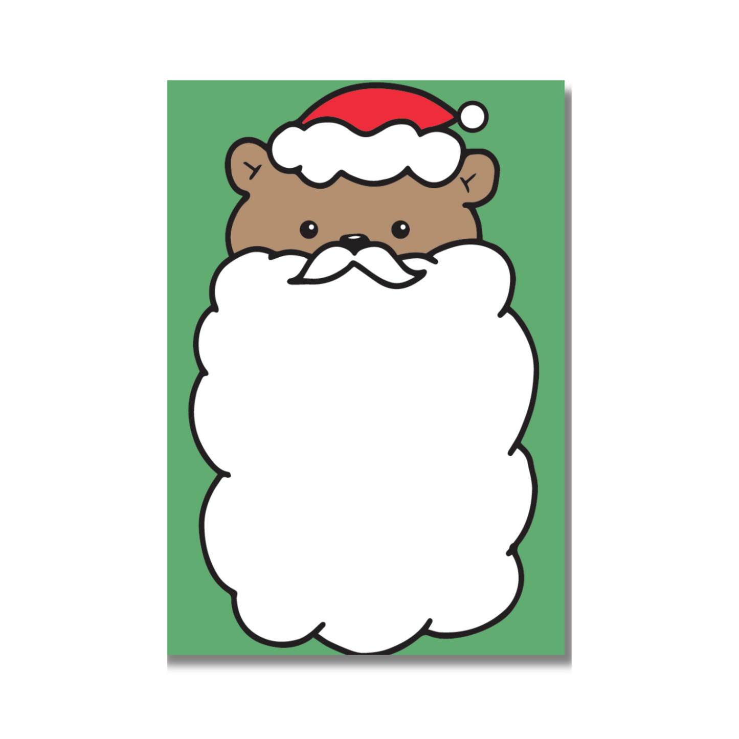 Mini Notecard Set of 60 - Santa Bear Flat Cards - Lunch Notes - Mini Cards - Enclosure cards