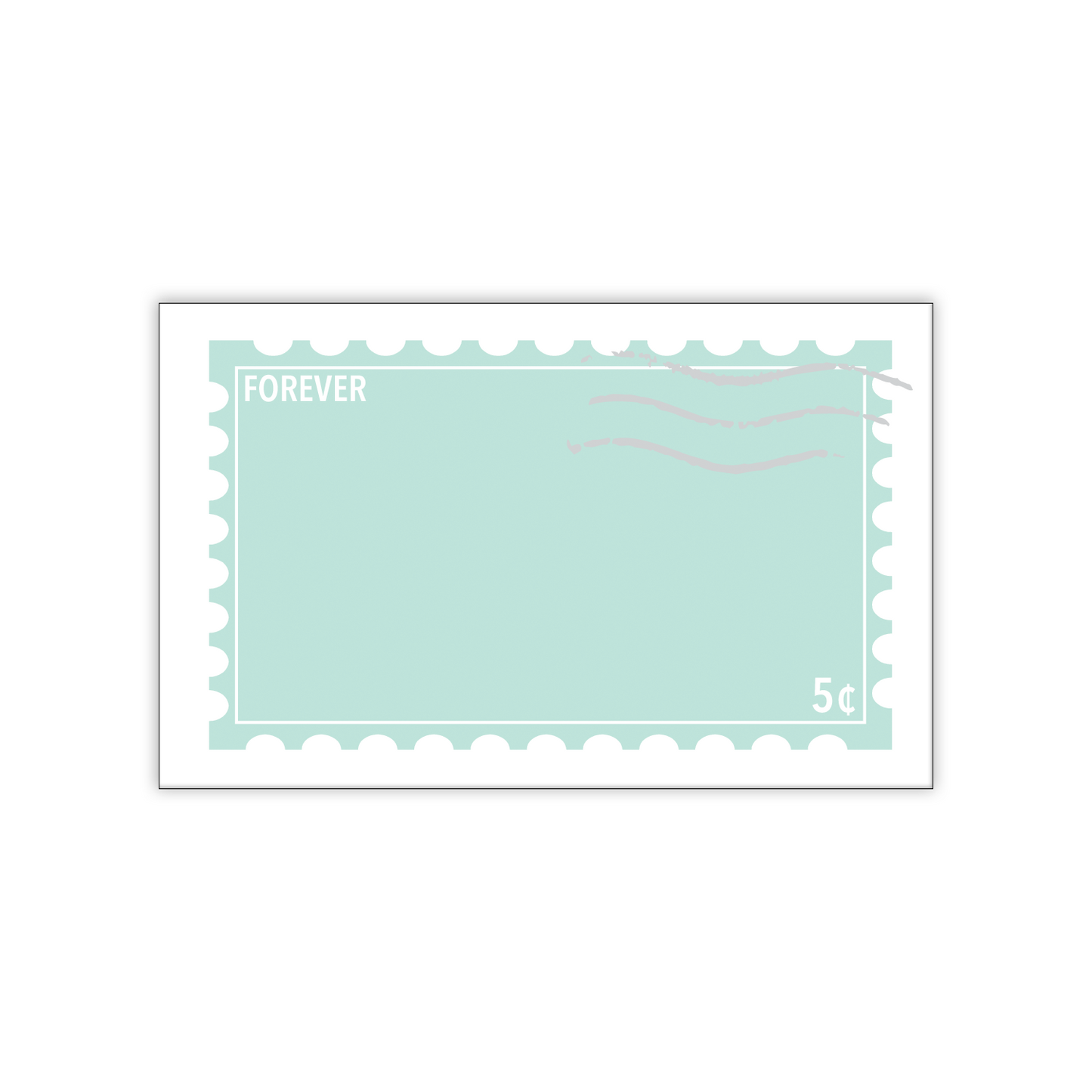 Mini Notecard Set of 60 - Seafoam Forever Stamp Flat Cards - Lunch Notes - Mini Cards - Enclosure cards