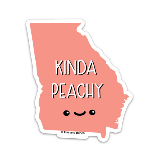 3 Inch Silly State Georgia Kinda Peachy Matte Vinyl Sticker